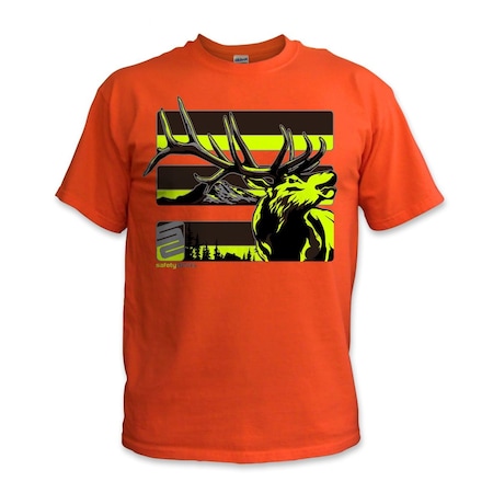 Safetyshirtz Stealth Elk Reflective High Visibility Tee, Orange, XL 70010101XL